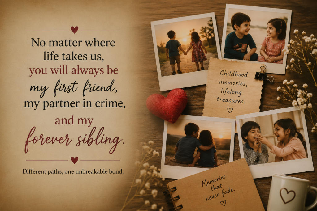 Brother and sister sharing a warm hug with heart touching messages and blessings