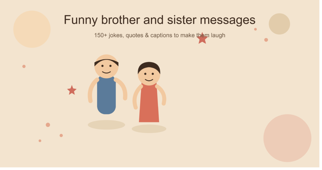 Funny brother and sister messages - illustration of siblings laughing together