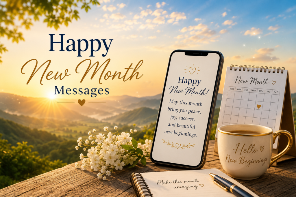 Happy New Month Messages with wishes, blessings, prayers, and quotes