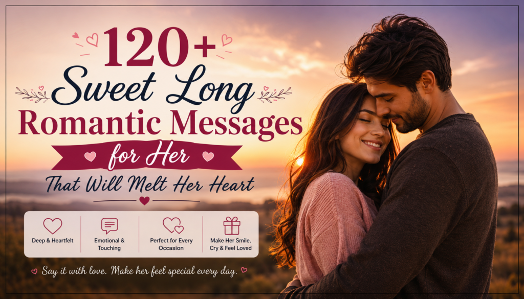 120+ Sweet Long Romantic Messages for Her That Will Melt Her Heart