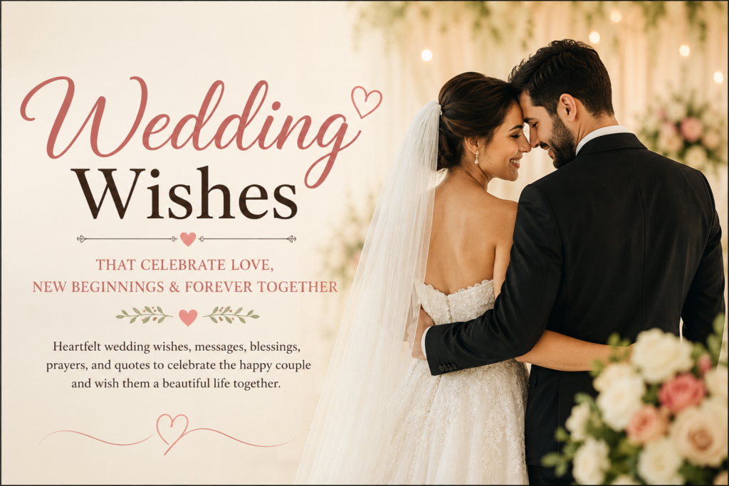Wedding wishes, messages, blessings, and quotes celebrating love, marriage, and new beginnings for every couple
